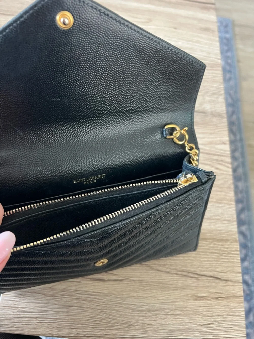 YSL Quilted Envelope Crossbody with Gold Chain - Picture 3 of 3